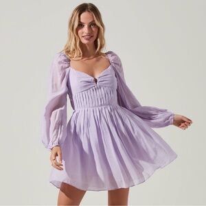 ASTR The Label Carina Lavender Open Back Mini Dress Size M